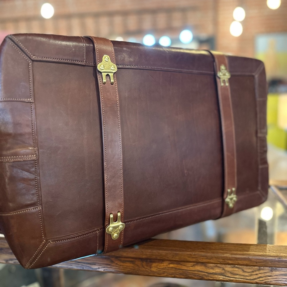 Classic Brown Leather Duffel Bag for Men — No5 Grip Bag Colonel Littleton - Picture 8 of 13